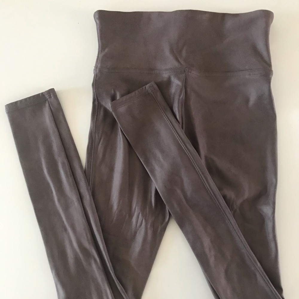 Tan Faux leather Spanx leggings - size S